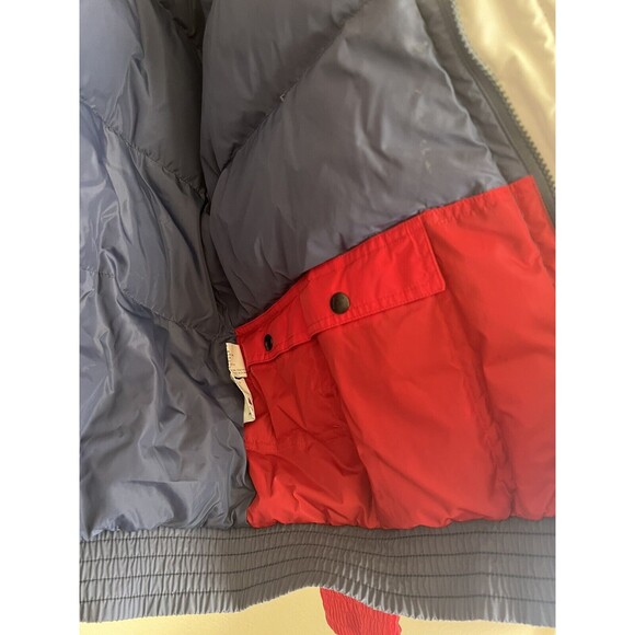 Vtg 80s Inside Edge‎ Red Grey Snow Ski Colorblock Down Jacket Coat Men’s XL - Picture 5 of 11